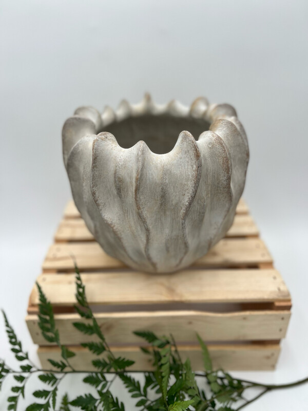 DUNE LOW WAVY POD PLANTER 5"