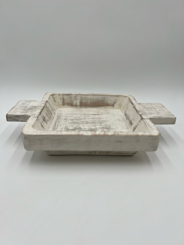 WHITEWASHED DOUGH BOWL 10"