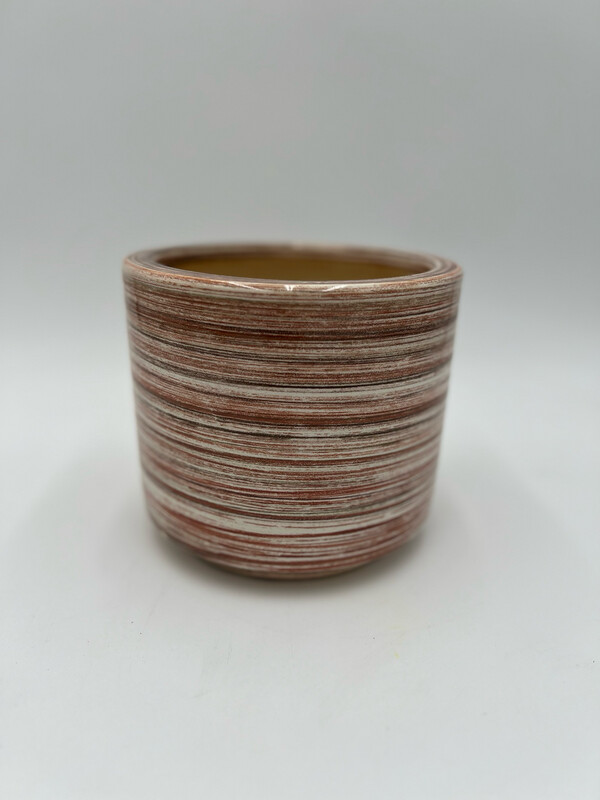 VARIEGATED RUST STRIPED POT 5"