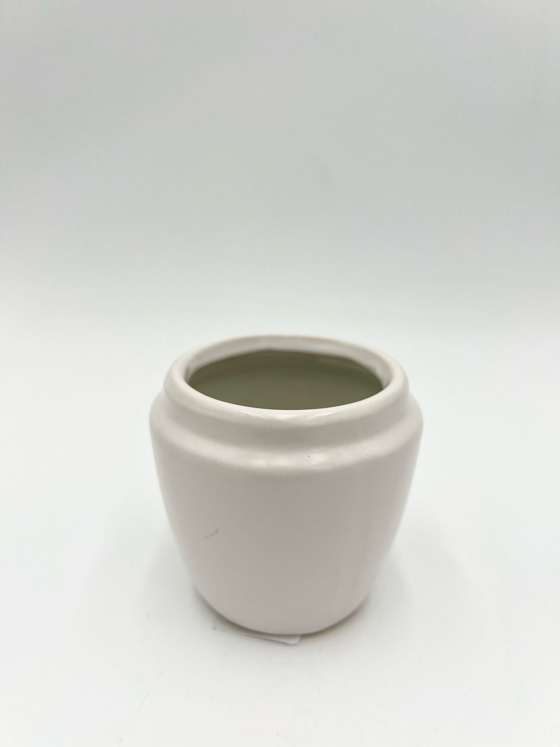 BIANCA MATTE WHITE CERAMIC ROUND VASE 3.5"