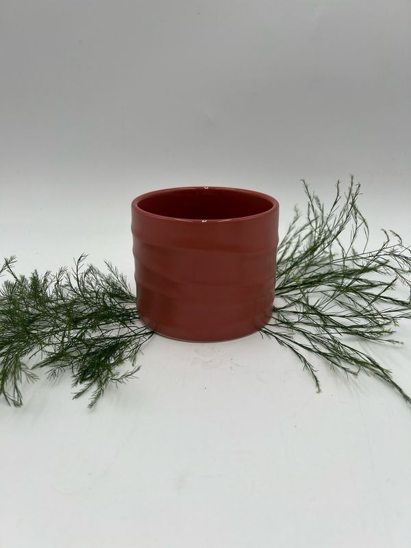 WAVY PLANTER TERRACOTTA 4"