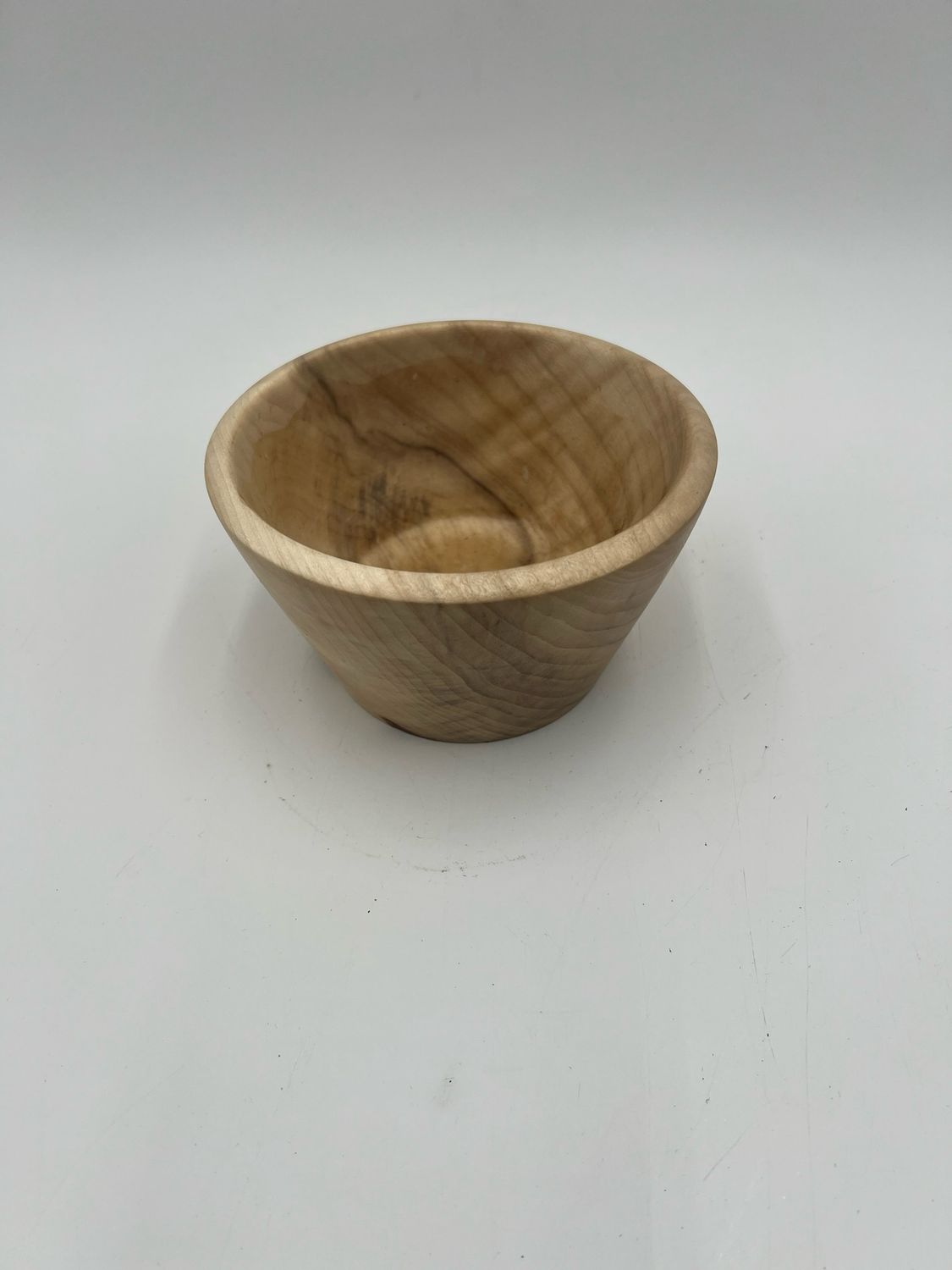 HAND TURNED CONCAVE BIRCH BOWL 4.25"