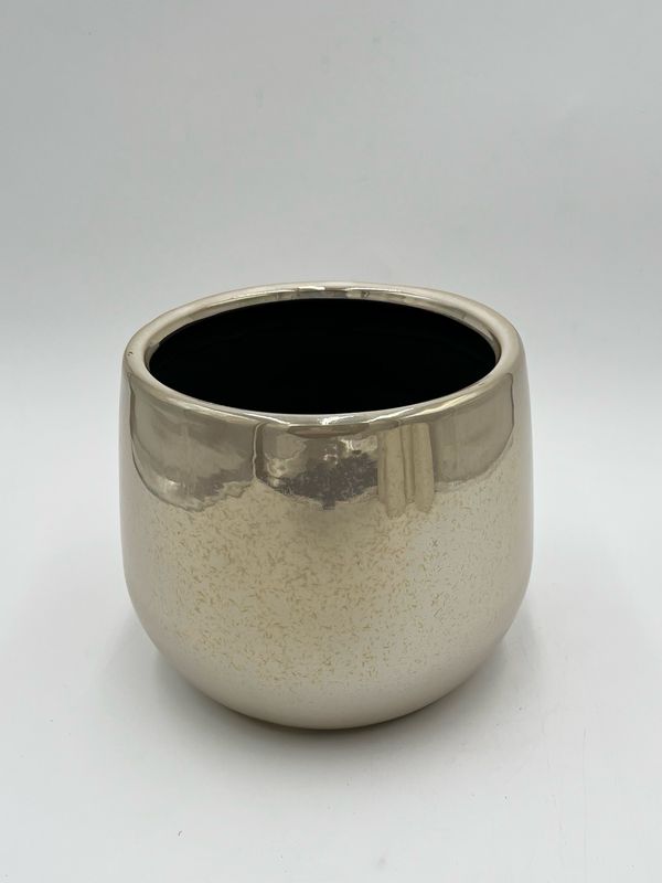 IRIDESCENT GOLD GLAZE POT 6.5"