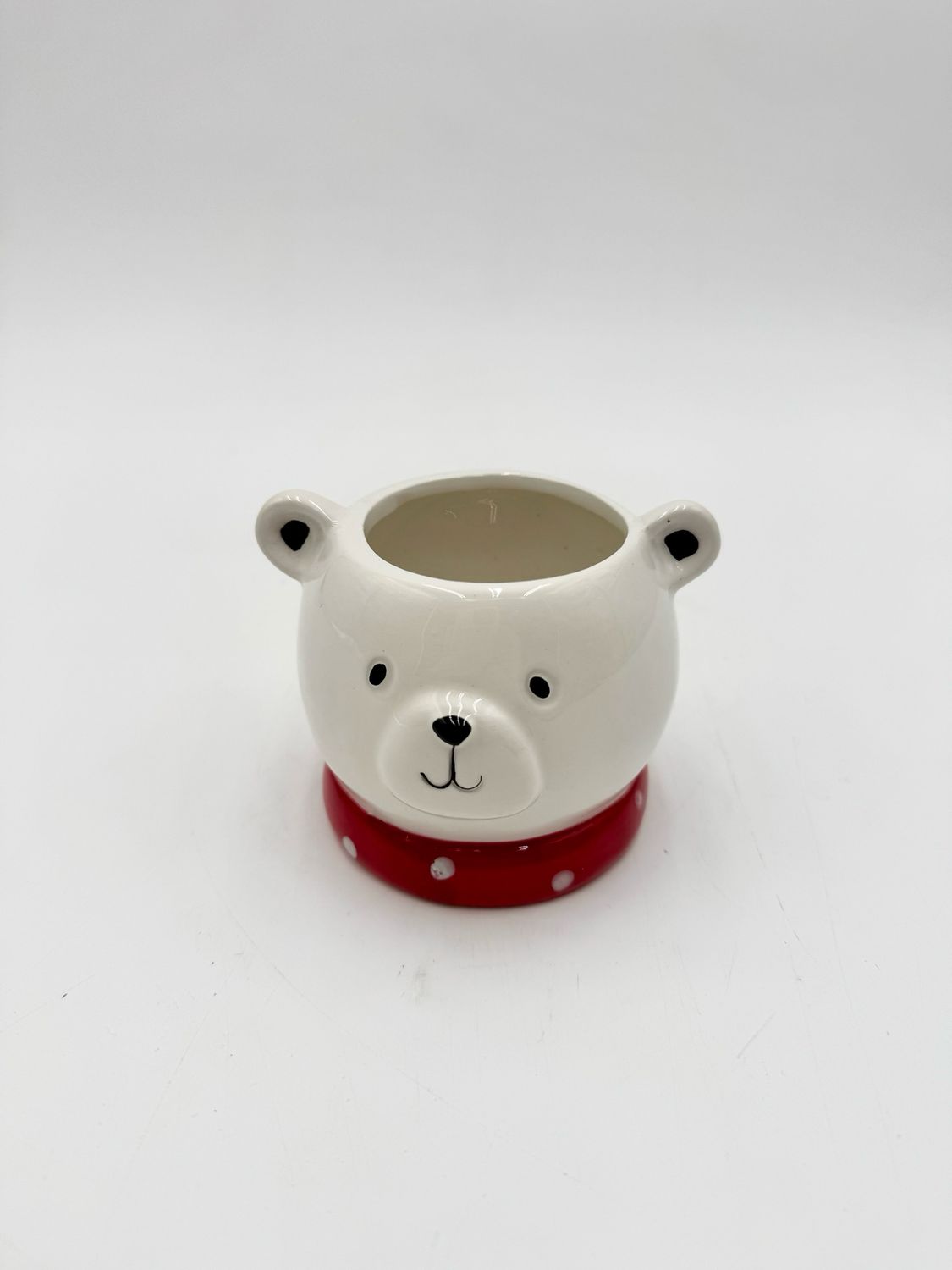 POLAR BEAR HEAD PLANTER 3" H