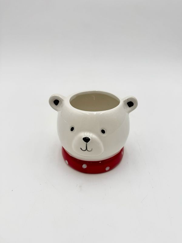 POLAR BEAR HEAD PLANTER 3" H