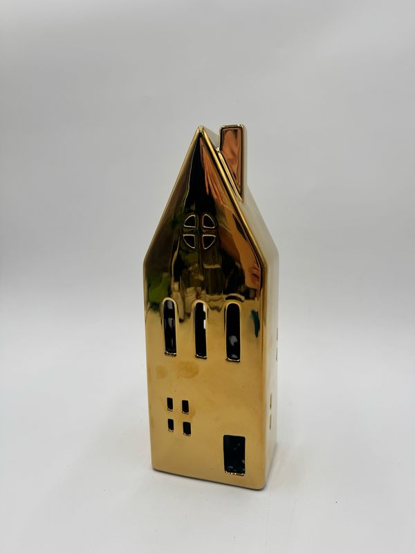 TALL GOLD HOUSE 10.5"