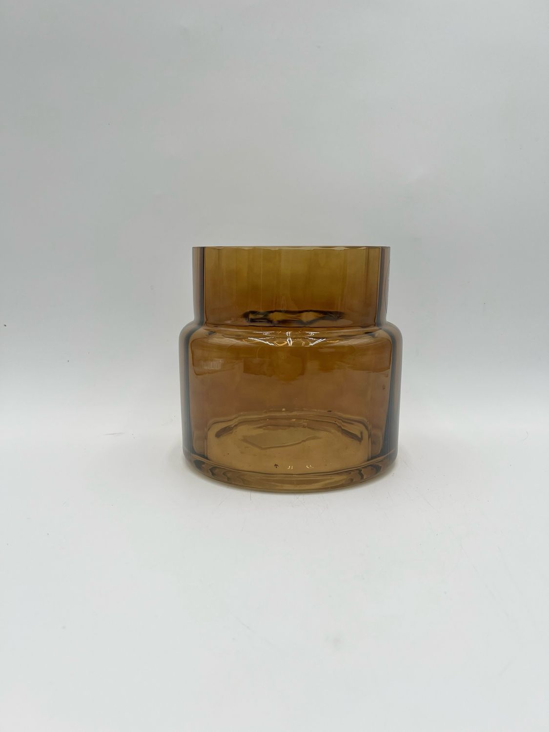 AMBER GLASS VASE  5 1\2"