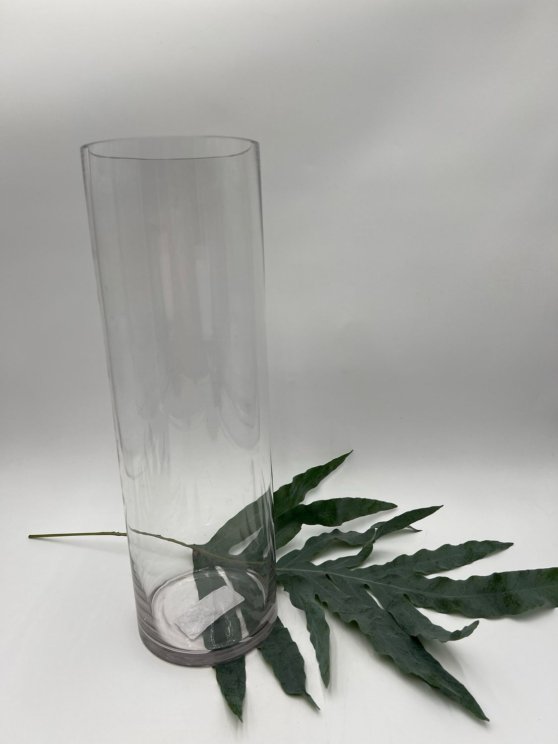 CYLINDER GLASS VASE 12" X4.5" D