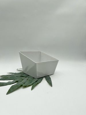 SQUARE WHITE HIGHBACK PAPERBOARD TRAY 6.5"