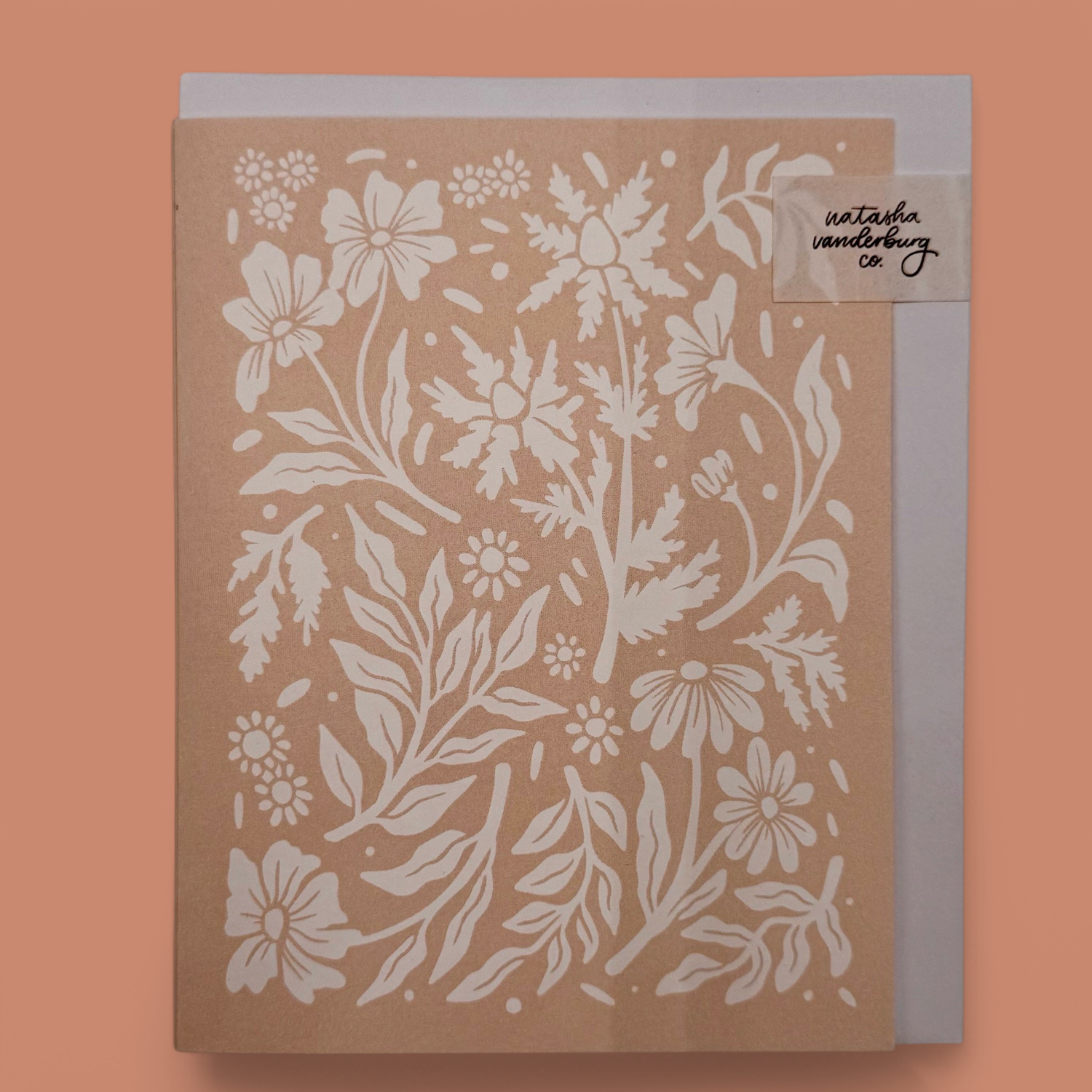 NATASHA VANDERBURG – BLANK WILDFLOWER LIGHT PINK – EVERYDAY GREETING CARD