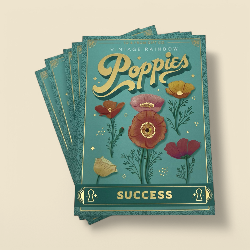 TO & FROM GIFT CO. - VINTAGE RAINBOW POPPIES - SUCCESS SEED PACKET