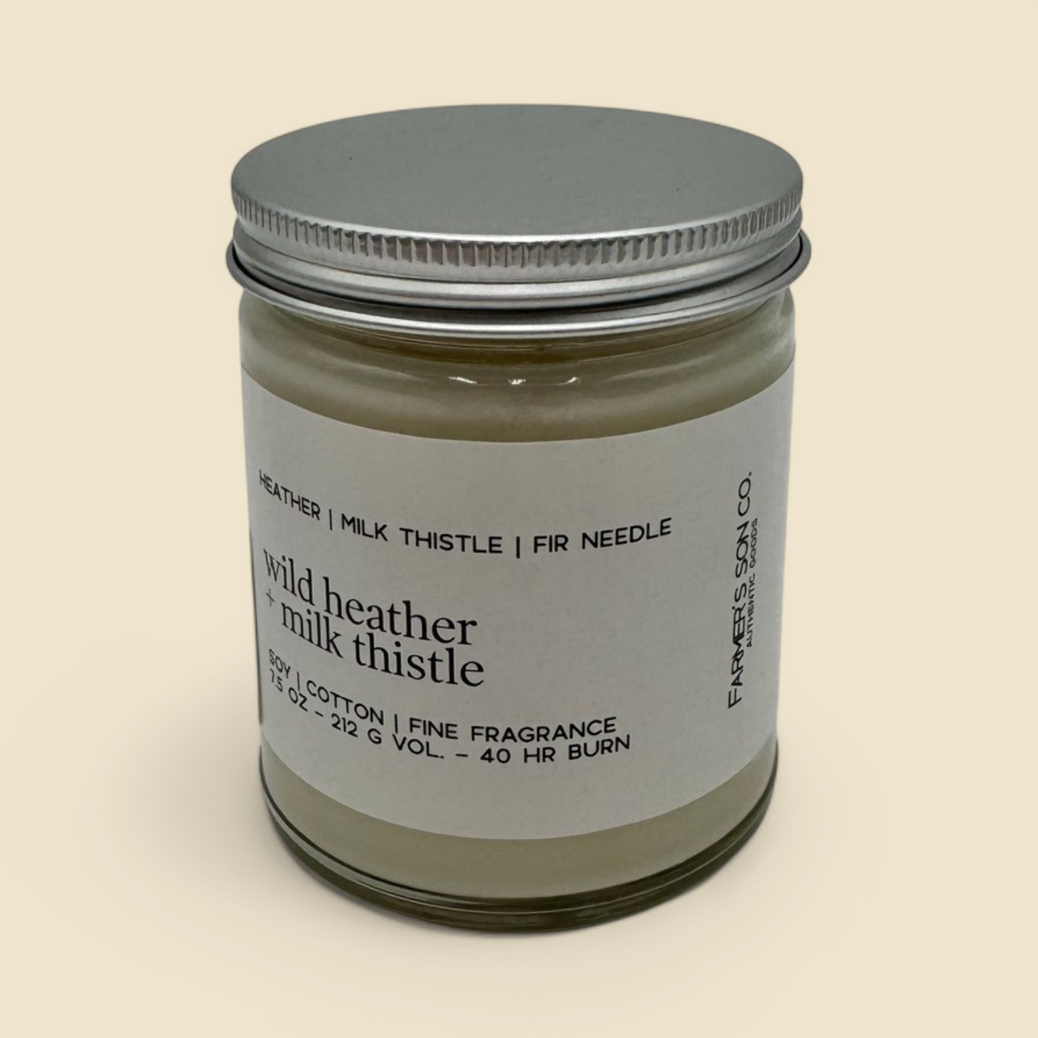 FARMERS SON CO. – WILD HEATHER & MILK THISTLE CANDLE 7.5OZ