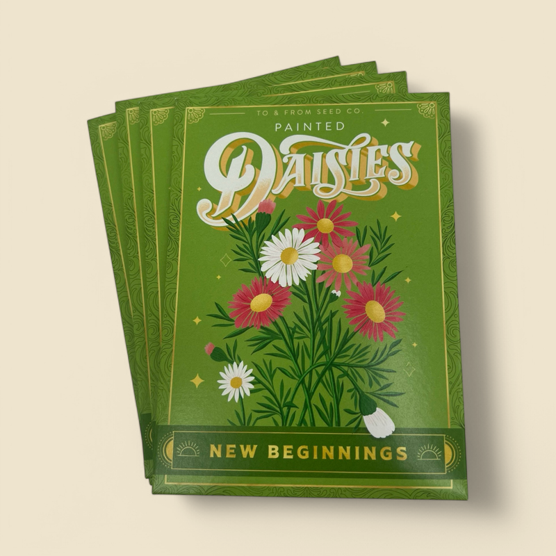 TO & FROM SEED CO. - PAINTED DAISIES - NEW BEGINNINGS SEED PACKET