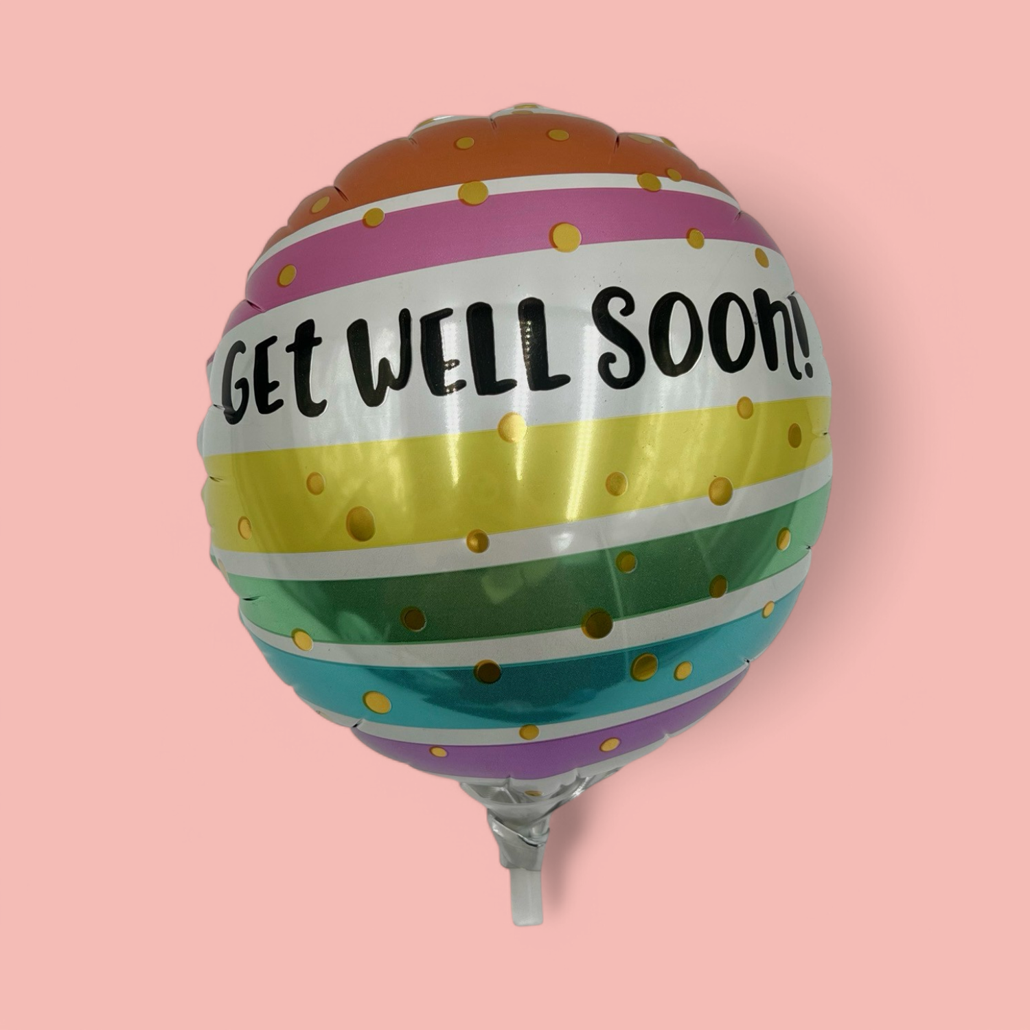 GET WELL SOON COLOR STRIPE MYLAR BALLOON 6”