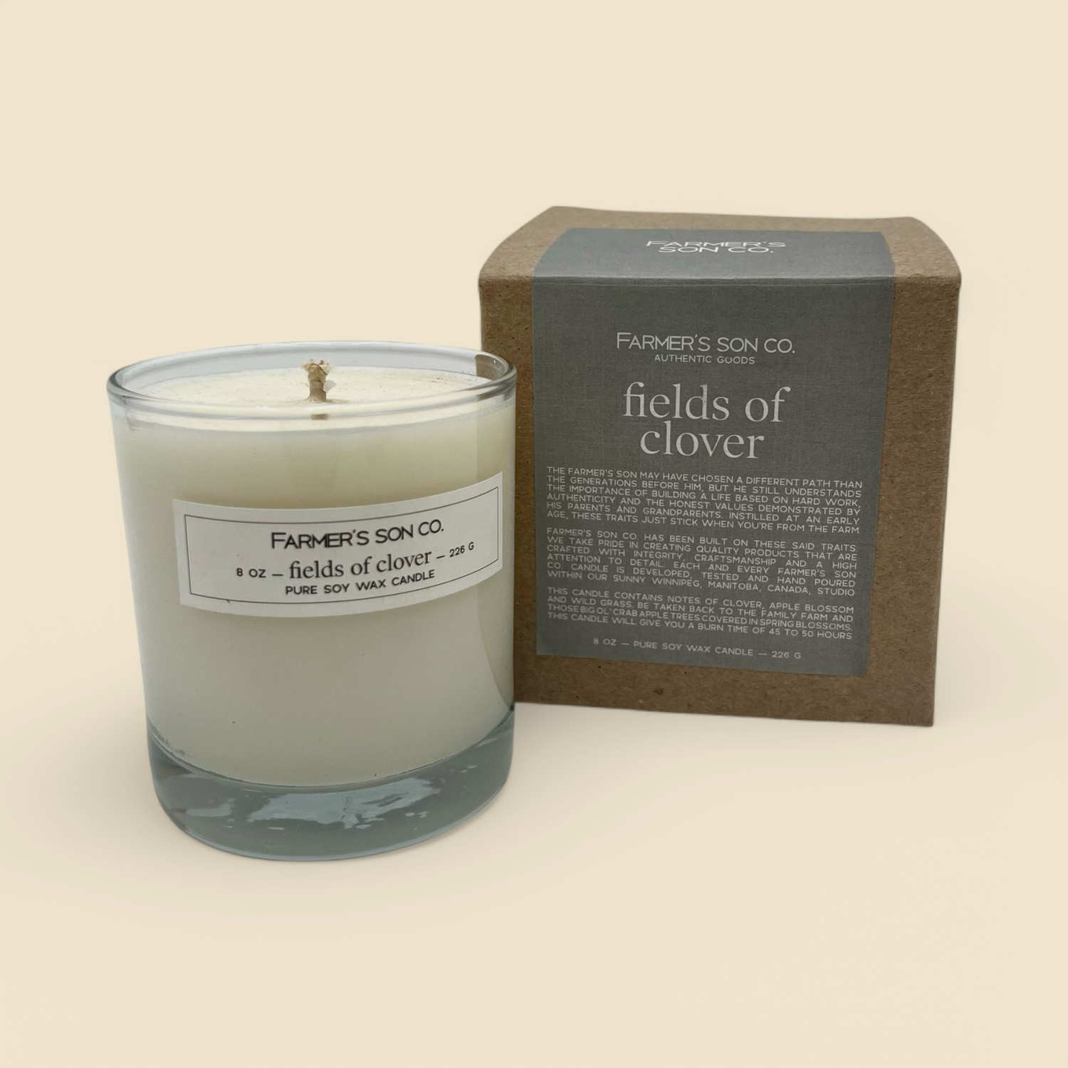 FARMERS SON CO. FIELDS OF CLOVER CANDLE 8OZ