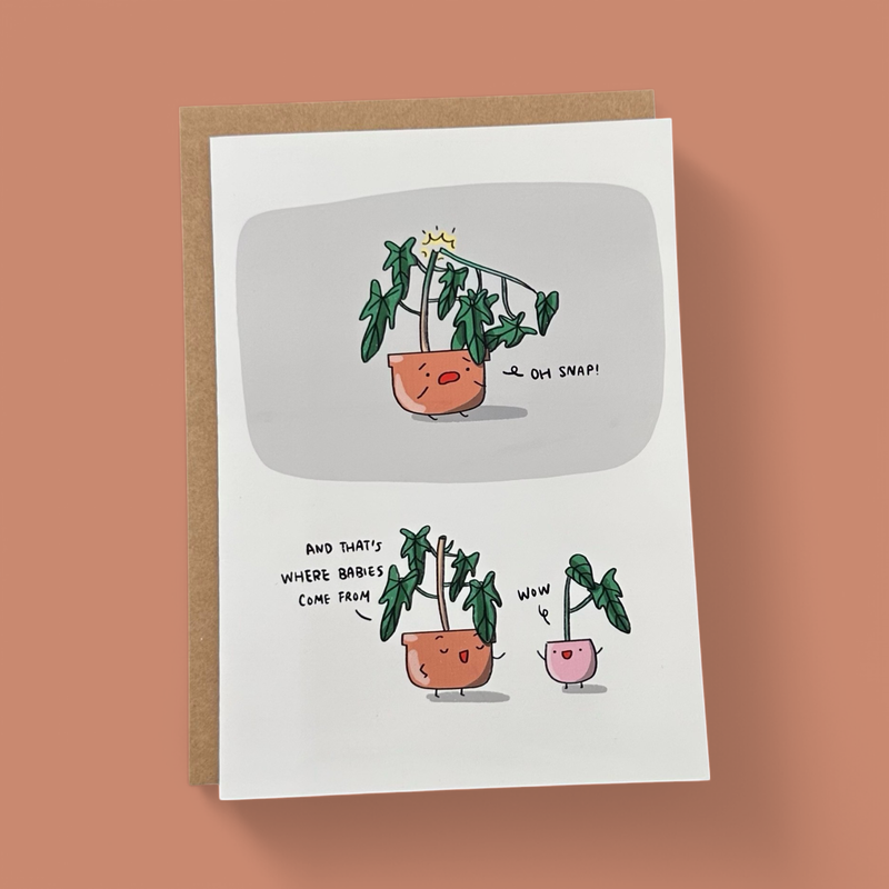 "WHERE BABIES COME FROM" PLANT GREETING CARD