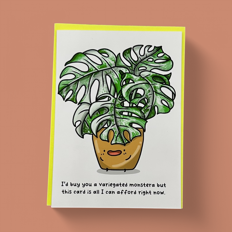 VARIEGATED MONSTERA GREETING CARD