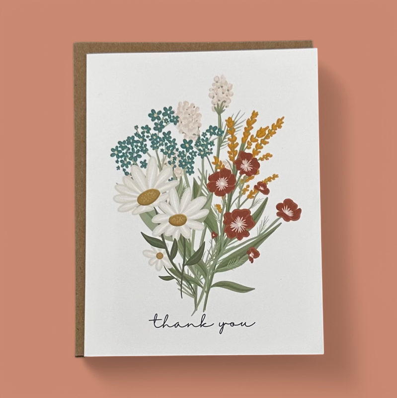 "THANK YOU" WILDFLOWER GREETING CARD