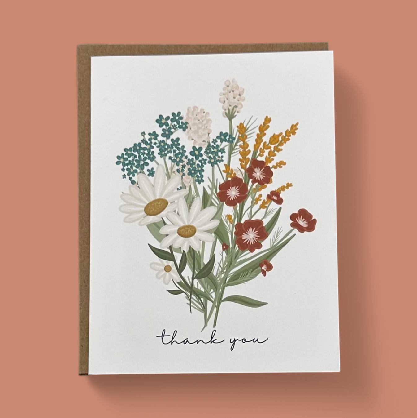 "THANK YOU" WILDFLOWER GREETING CARD