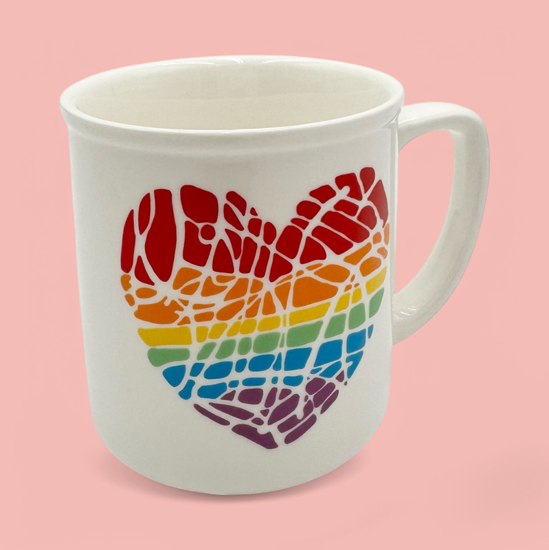 RAINBOW HEART MUG 3.5"