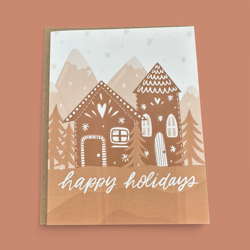 "HAPPY HOLIDAYS" GRINGERBREAD GREETING CARD