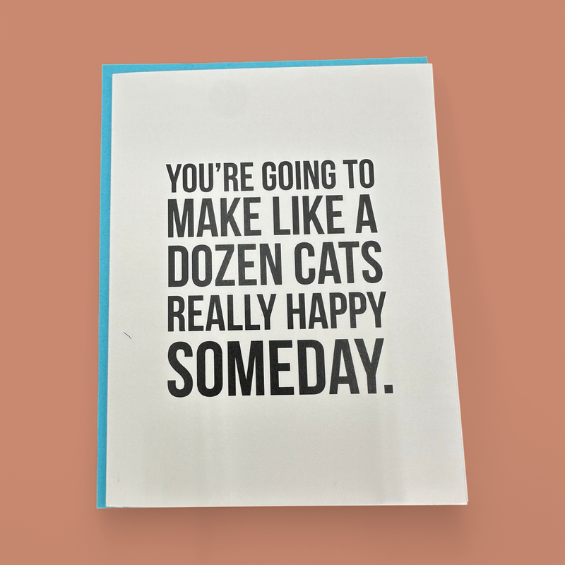 A DOZEN CATS GREETING CARD
