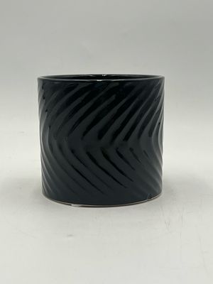 GLAZED BLACK DOLOMITE POT 4.75"