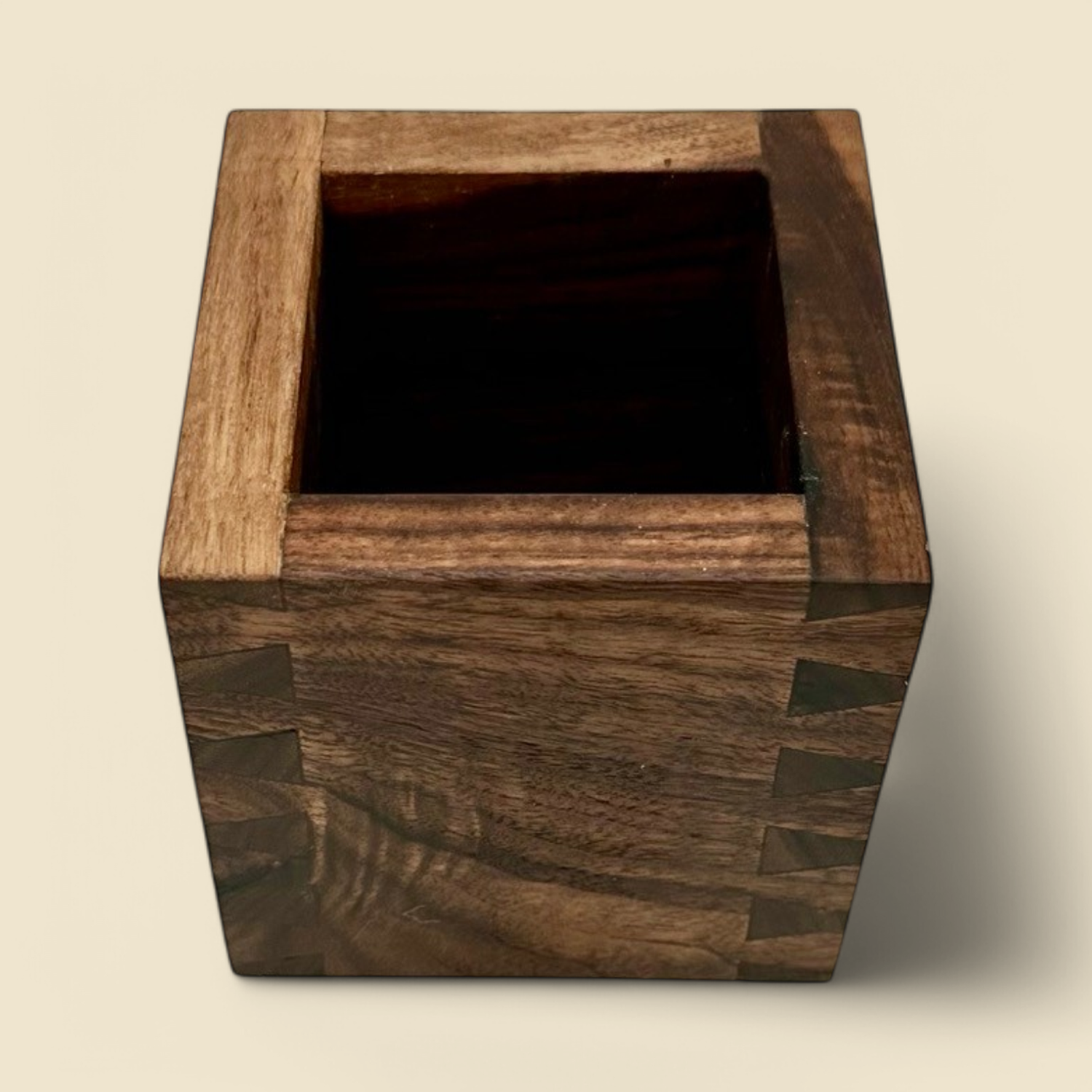 BLACK WALNUT FINGERJOINT WOOD CUBE 4"