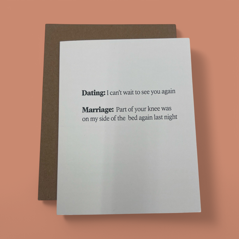 DATING VS MARRIAGE GREETING CARD
