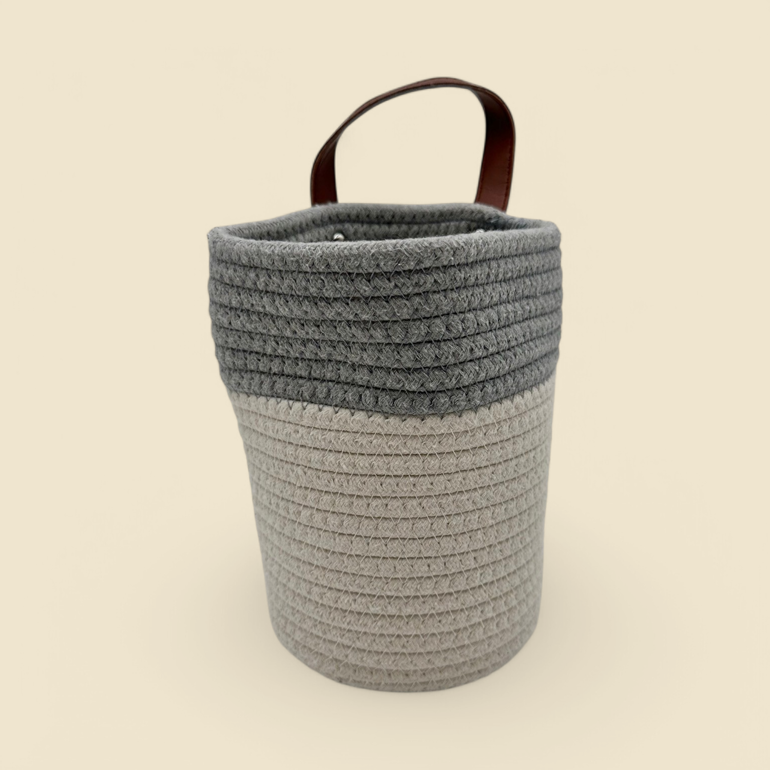 COTTON GRAY/WHITE HANGING PLANT BAG 6"