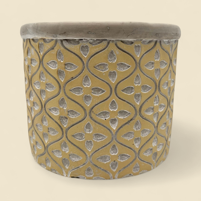 EMBOSSED CEMENT CONTAINER YELLOW 4.75”