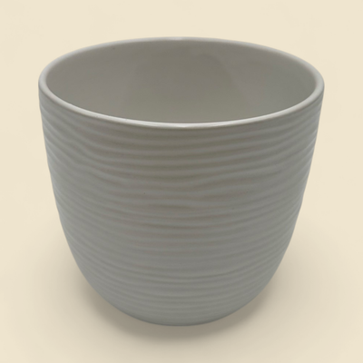 BRENNA WHITE CERAMIC POT 4.25"