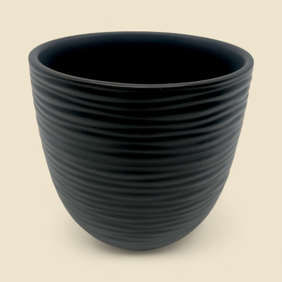 KAYA BLACK CERAMIC POT 4.25"