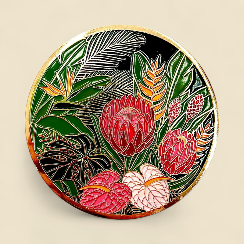 TROPICAL FLORAL LUXE COASTER INDIVIDUAL