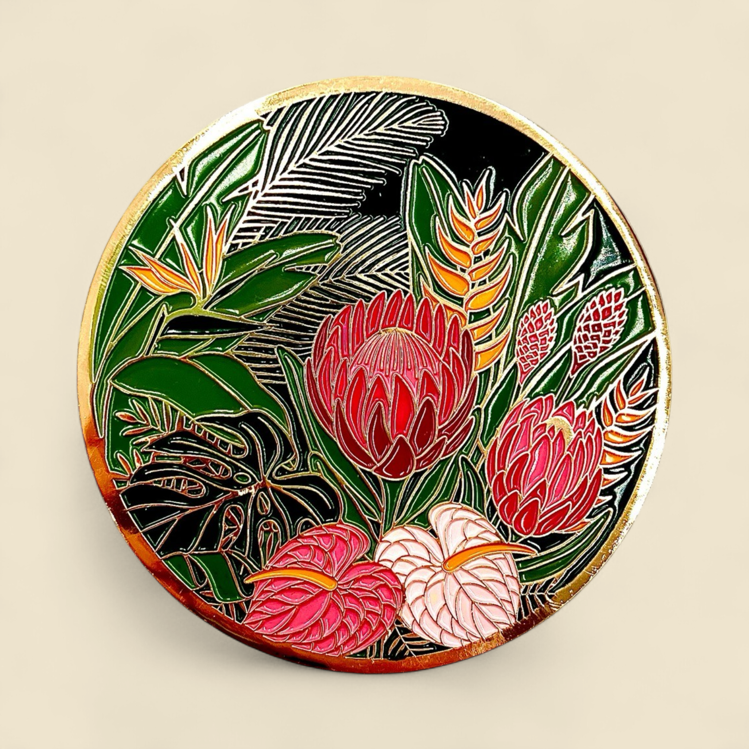 TROPICAL FLORAL LUXE COASTER INDIVIDUAL
