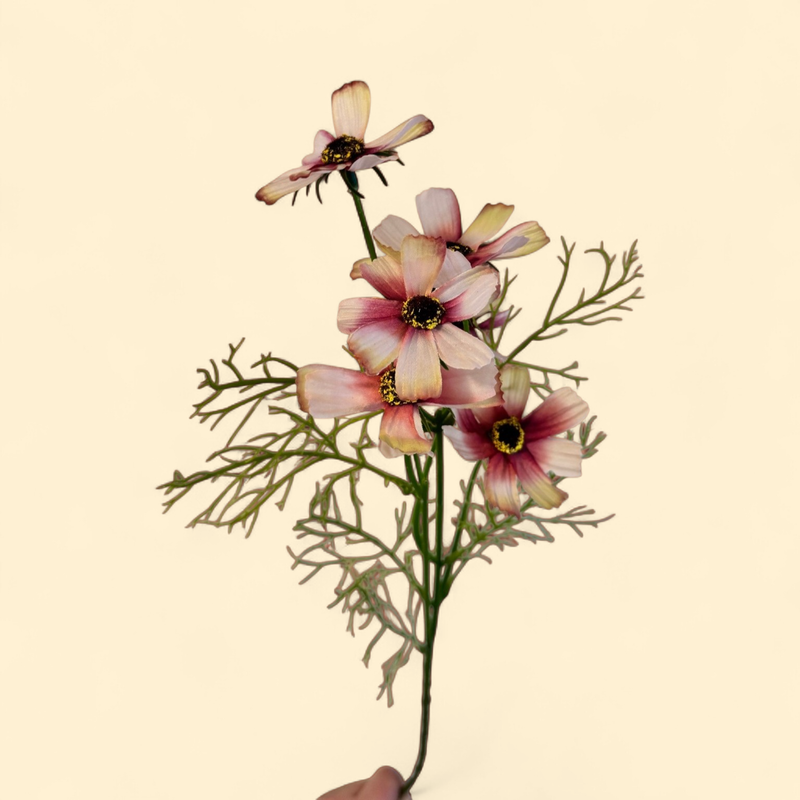 FAUX COSMOS SPRAY – DUSTY ROSE & CREAM