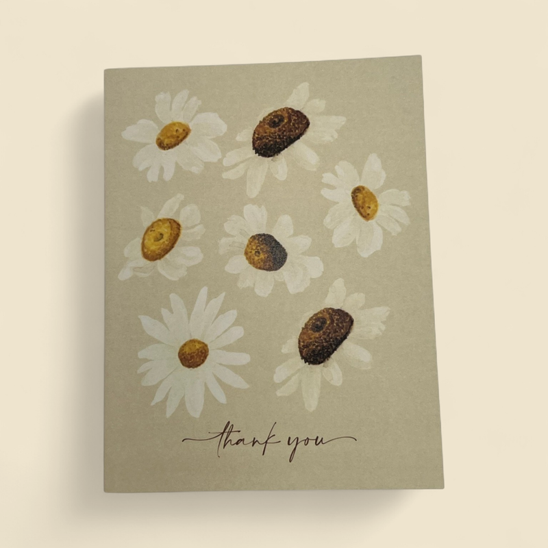 THANK YOU WHITE DASIES GREETING CARD