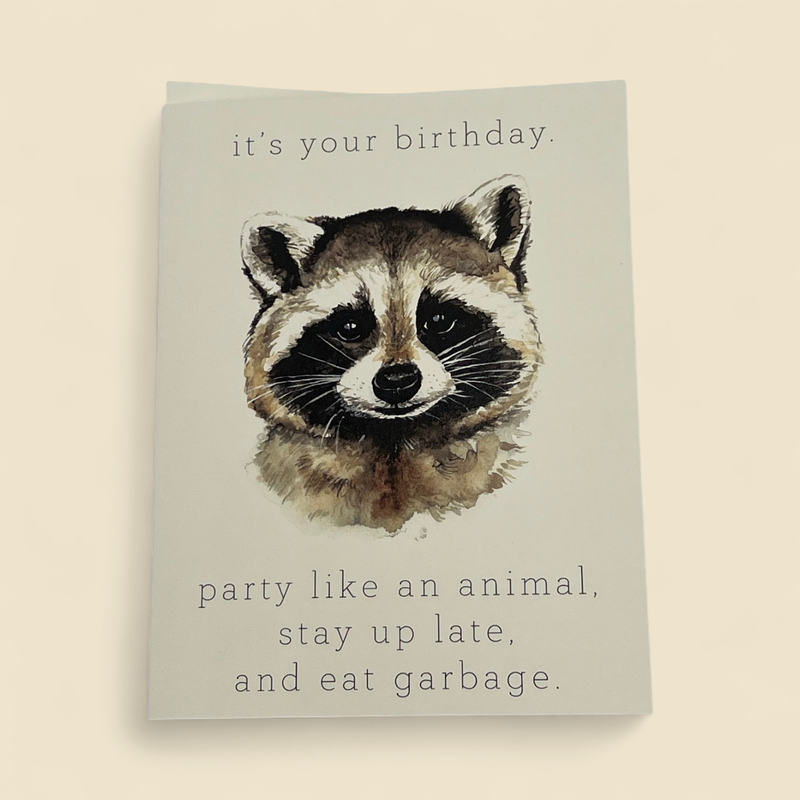 STAY UP LATE AND EAT GARBAGE GREETING CARD