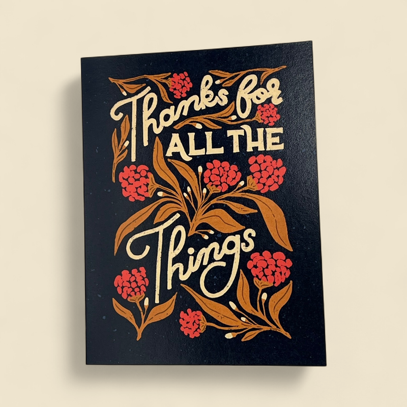 THANKS FOR ALL THE THINGS NAVY GREETING CARD