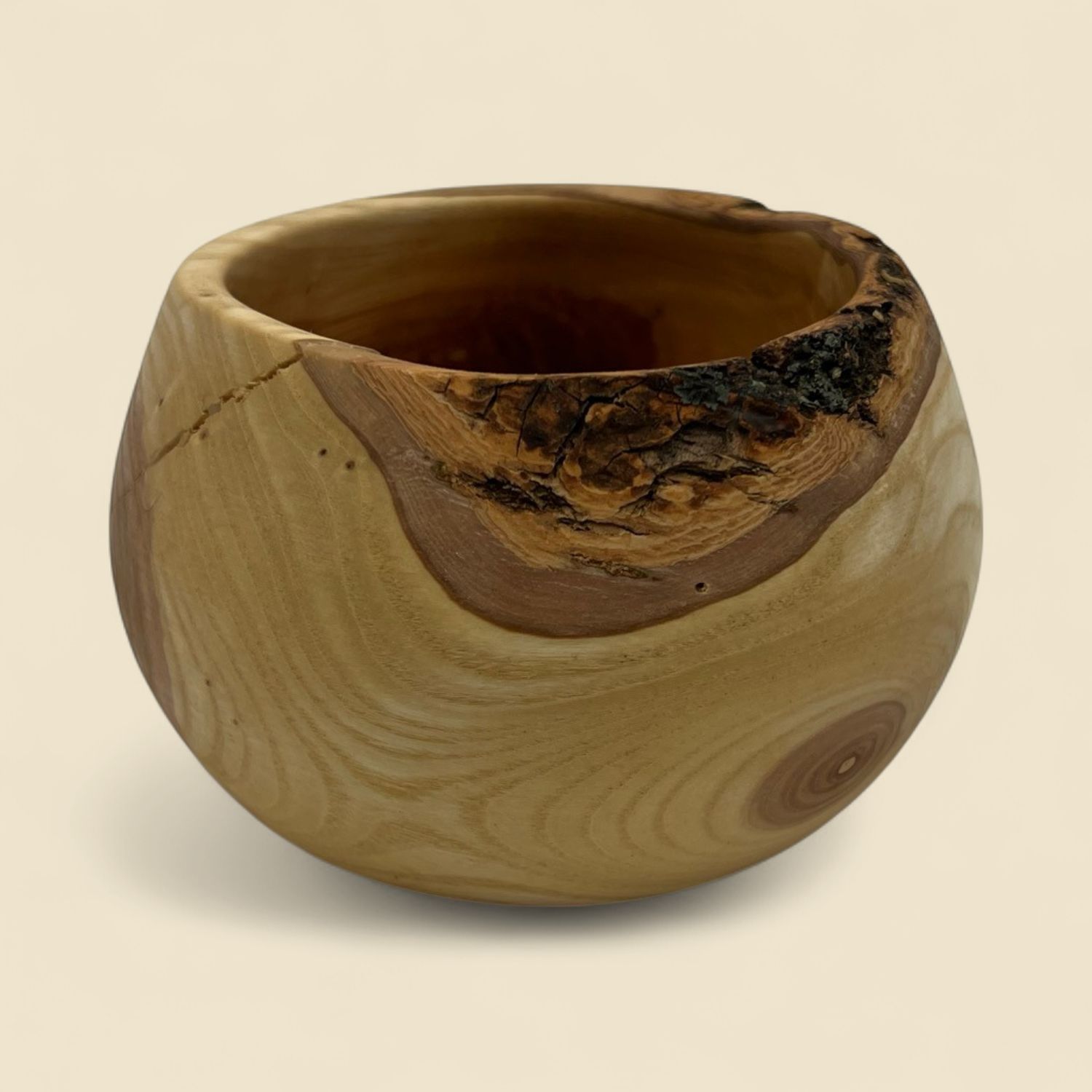 HANDTURNED GREEN ASH LIVE EDGE 3"