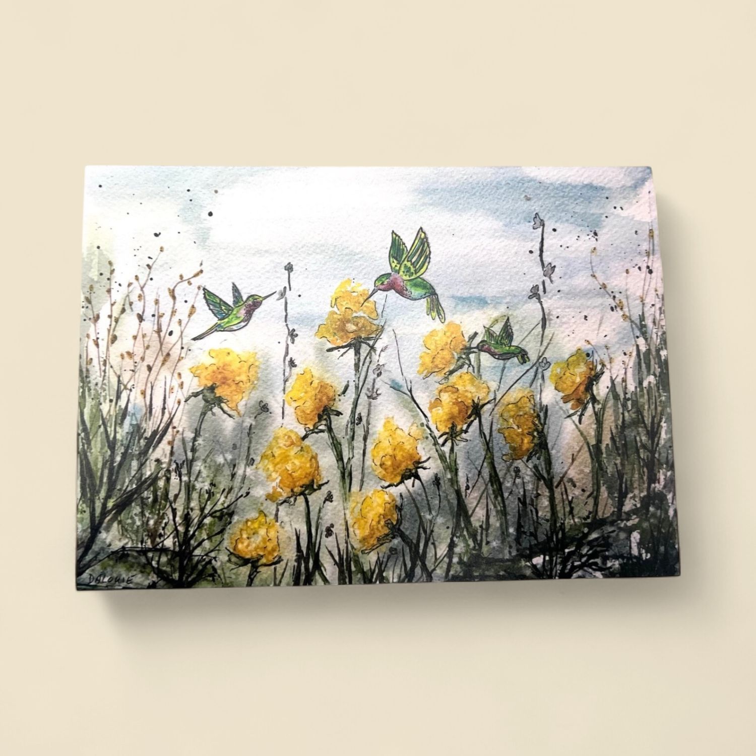 ART BY DALOUIE - HUMMINGBIRD - EVERYDAY GREETING CARD
