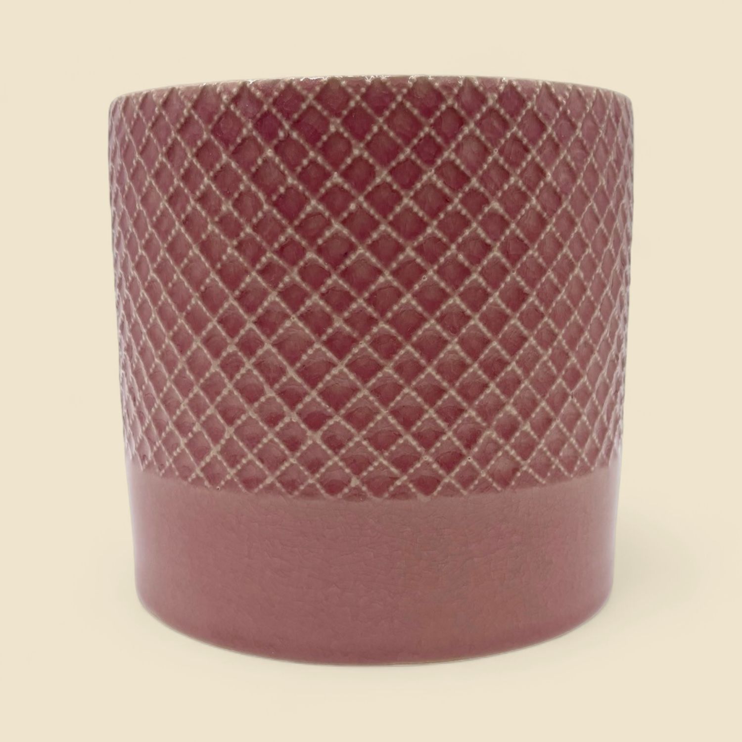 CRISS CROSS PINK POT 6"
