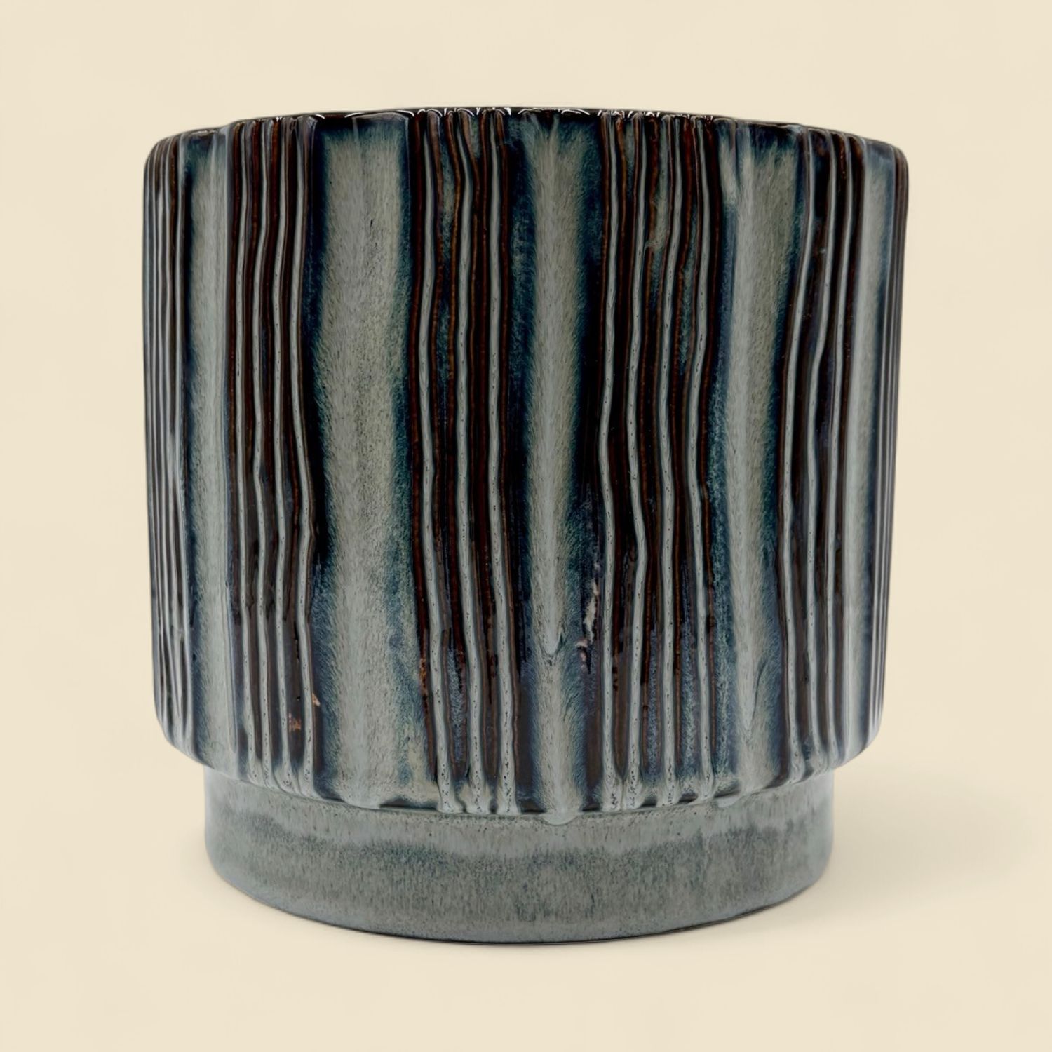 REACTIVE BLUE/GREY POT 6"