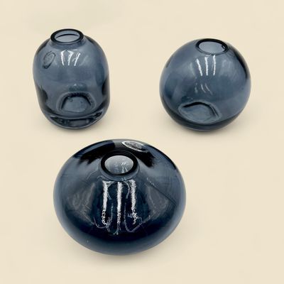 TINTED DARK BLUE BUD VASE ASSORTED TINTED DARK BLUE BUD VASE ASSORTED