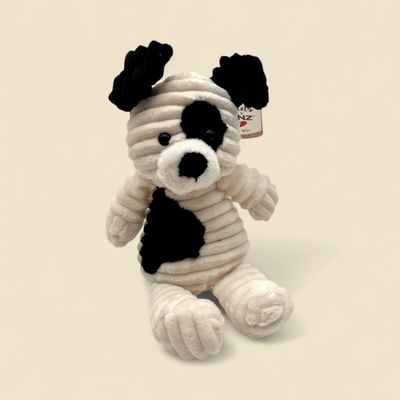 GANZ RIBBLES WHITE/BLACK PUPPY 9"