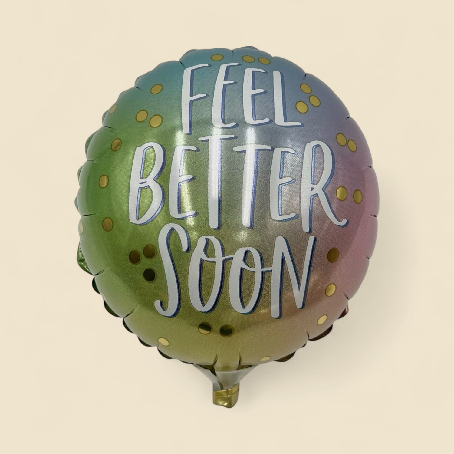 FEEL BETTER SOON IRIDESCENT WATERCOLOR MYLAR BALLOON 6” FEEL BETTER SOON IRIDESCENT WATERCOLOR MYLAR BALLOON 6”