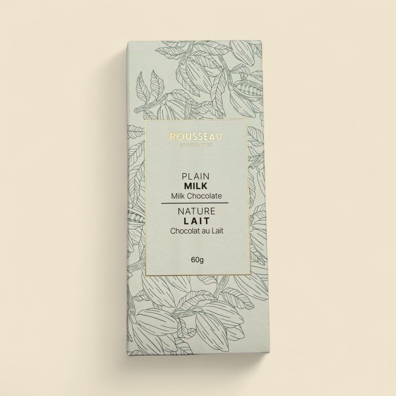 ROUSSEAU CHOCOLATIER PLAIN MILK ARTISAN CHOCOLATE BAR