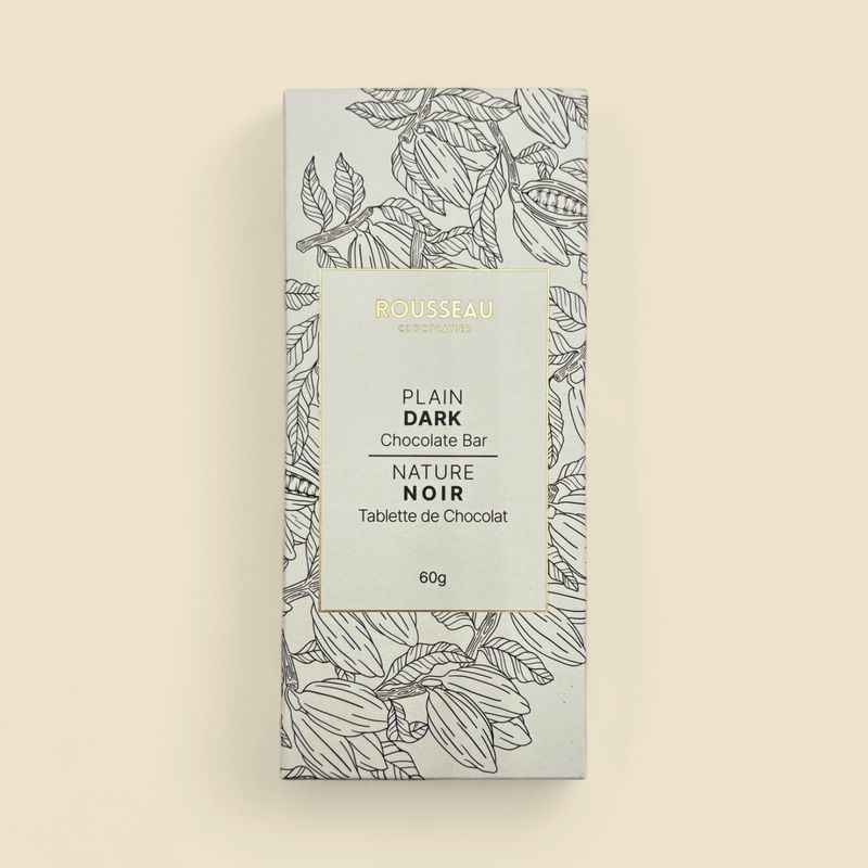 ROUSSEAU CHOCOLATIER PLAIN DARK ARTISAN CHOCOLATE BAR