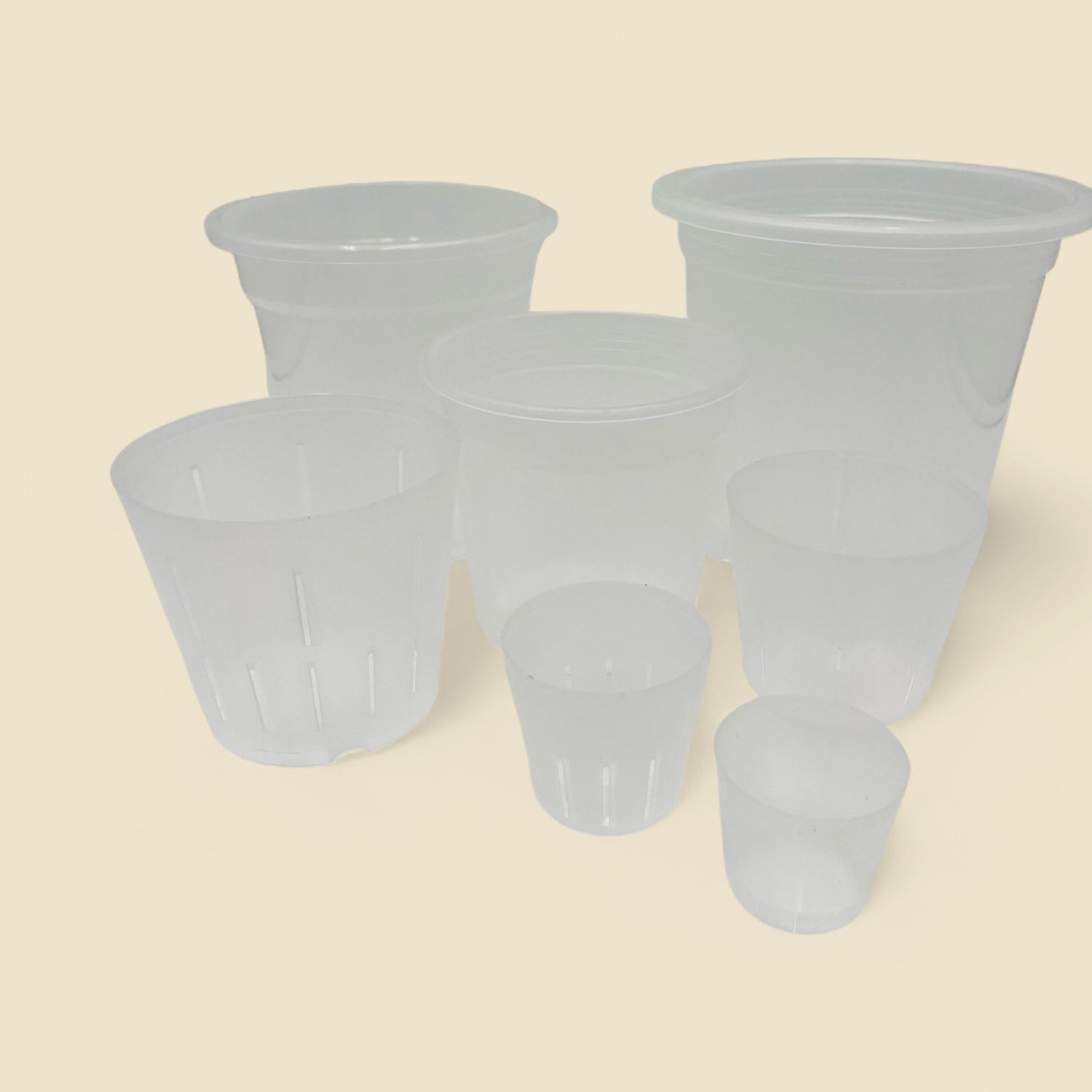 CLEAR PLASTIC POT, ASSORTED SIZES