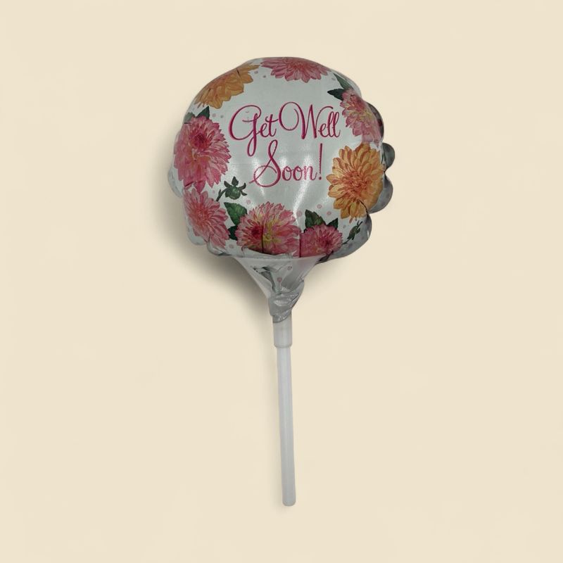 GET WELL SOON WITH FLOWERS 3.5 GET WELL SOON WITH FLOWERS 3.5" MINI MYLAR BALLOON
